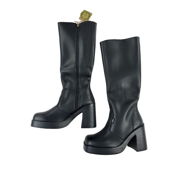 ROC - Idaho Vegan Platform Boots in Black - Picture 1 of 6